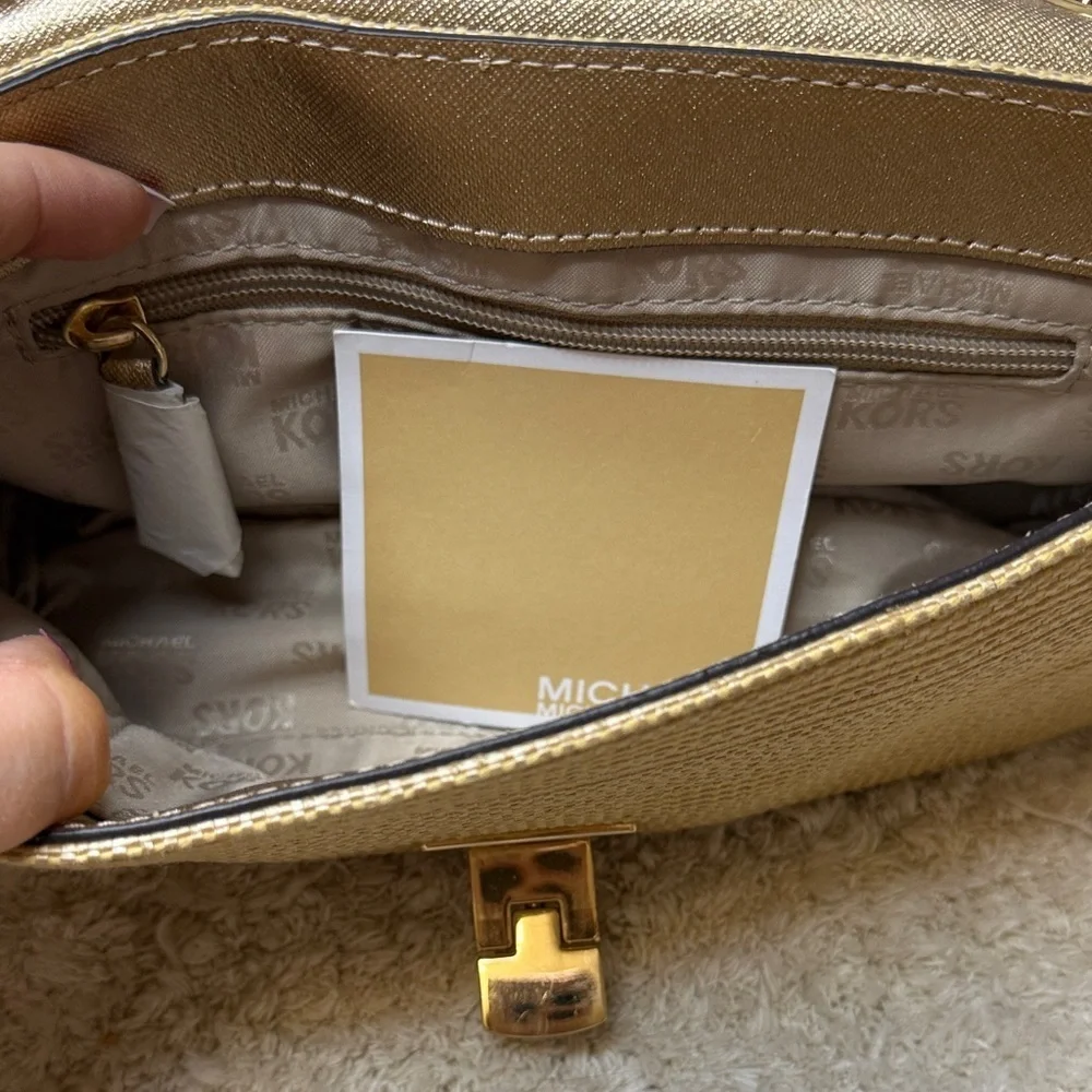 NWOT Michael Kors Gold and Tan Shoulder Bag